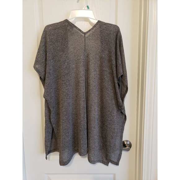 Bobeau gray open front, 2 pockets, single button split sides cardigan, size M - Picture 5 of 6